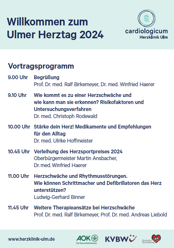 Programm Herztag2024 Cardiologicum Herzklinik Ulm