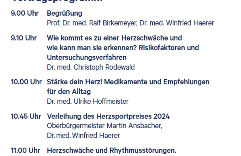 Programm Herztag2024 Cardiologicum Herzklinik Ulm