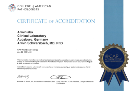 CAP Akkreditierung Zertifikat Armin Labs